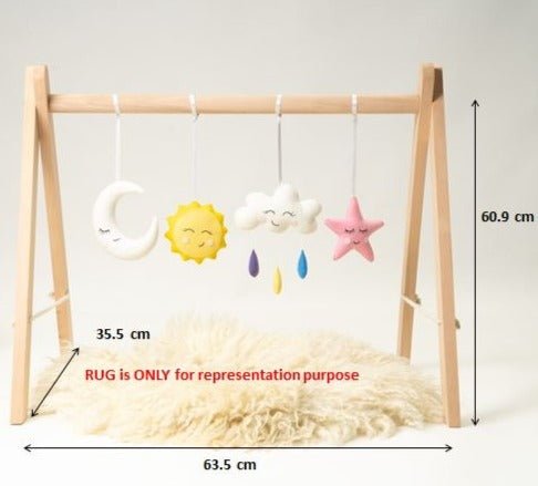 Rocking Potato Baby Activity Play Gym- Felt Star Sun Cloud - BAG-FCLD