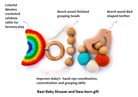 Rocking Potato Rainbow and Bird Teether Montessori Gift - MG-2