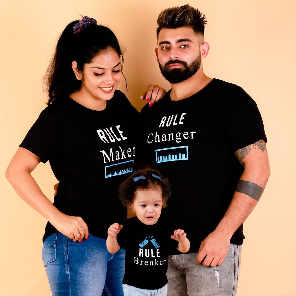 Rule Breakers Matching Family T Shirts- Combo of 3 - TWTS-RUBRK