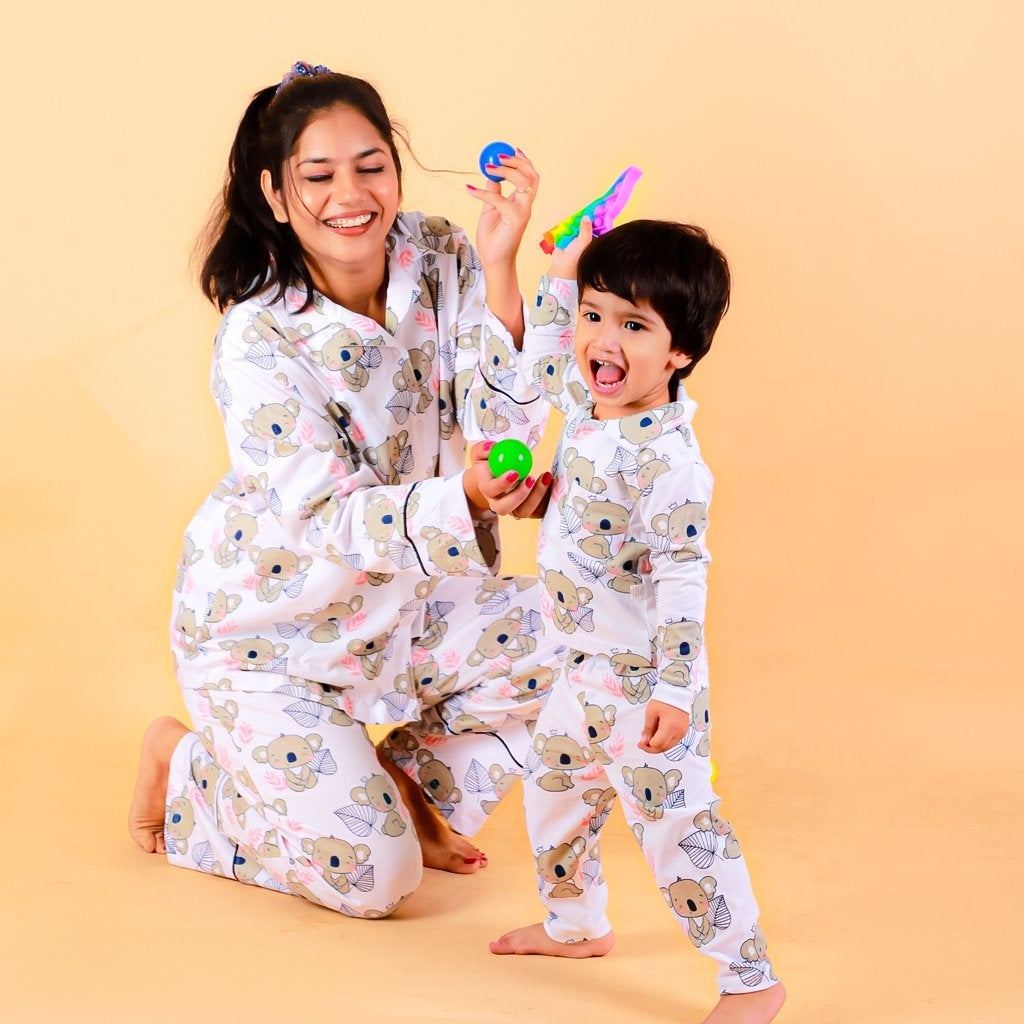 Set Of 2: Baby Koala Matching Pajama Set for Mom and Baby - TWPJ-BBKL