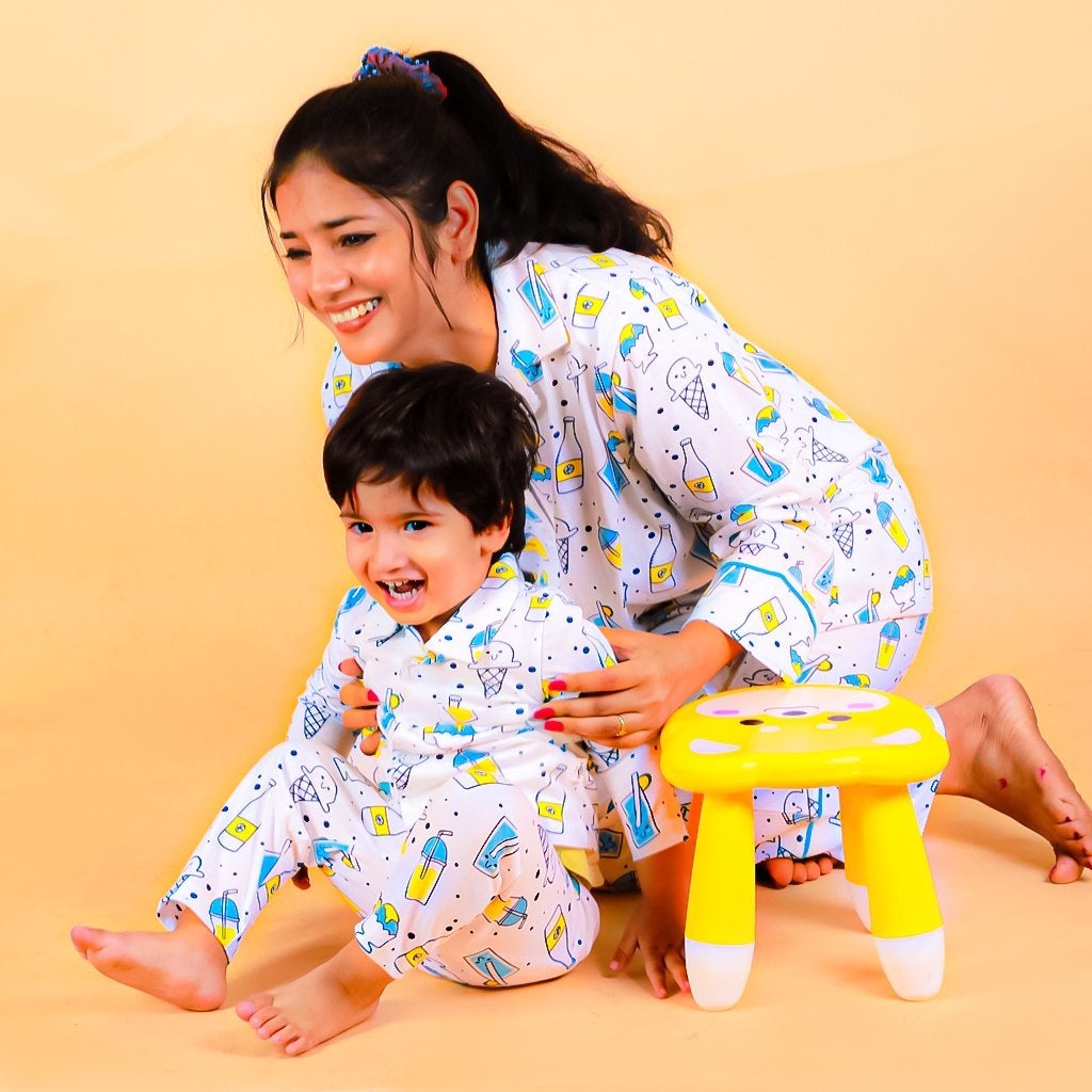 Set Of 3: My Smoothie Matching Pajama Set for Mom and Baby - TWPJ-3-MYSM