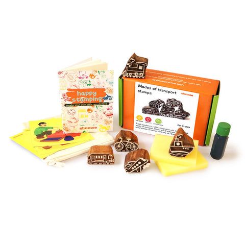 Shumee Modes of Transport Wooden Stamps Set - EXP-IN-MOTS-W-3yr-0081