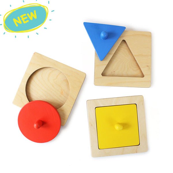 Shumee Montessori Wooden Shapes Peg Puzzle- Set of 3 - PUZ-IN-W-MSPT-1YRS-0181