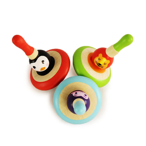 Shumee Wooden Animal Spin Tops - EXP-IN-IHD-AST-W-3yr-0122