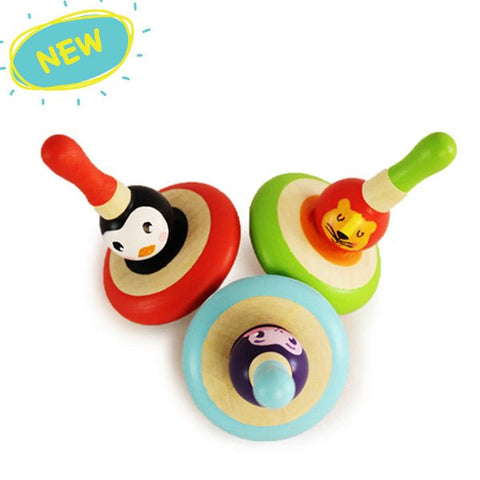 Shumee Wooden Animal Spin Tops - EXP-IN-IHD-AST-W-3yr-0122
