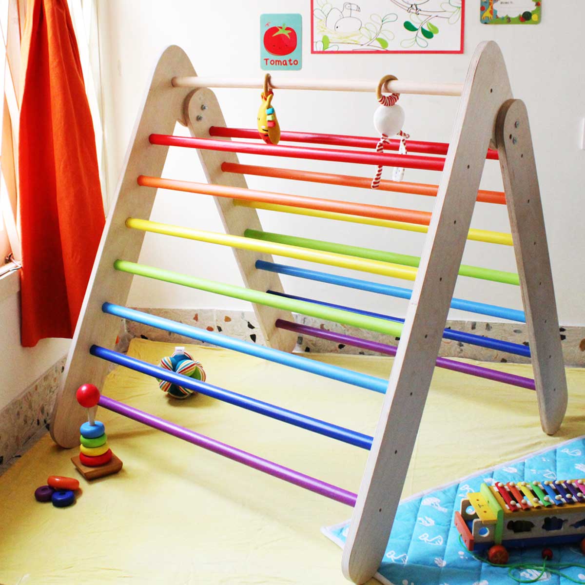 Shumee Wooden Rainbow Pikler Triangle - OTM-IN-PT-W-1yr-091