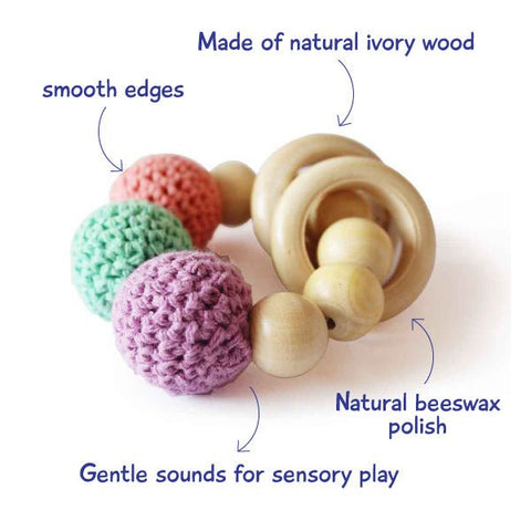 Shumee Wooden Teether And Rattle Rings - BZ-ONKA-2K6X