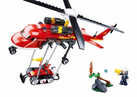 Sluban Fire-Helicopter Block Toy Set - M38-B0807