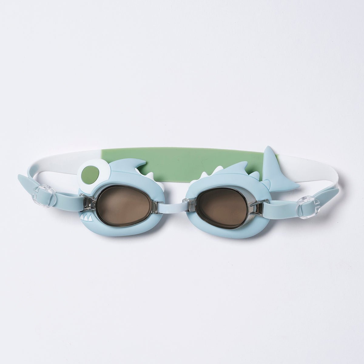 SUNNYLiFE Blue Color Mini Swim Goggles For Kids Shark Tribe Khaki - S3VGOGST