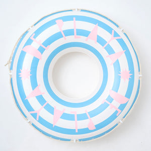 SUNNYLiFE Blue Stripes Inflatable Retro Pool Ring De Playa Stripe - S3LPOLDP