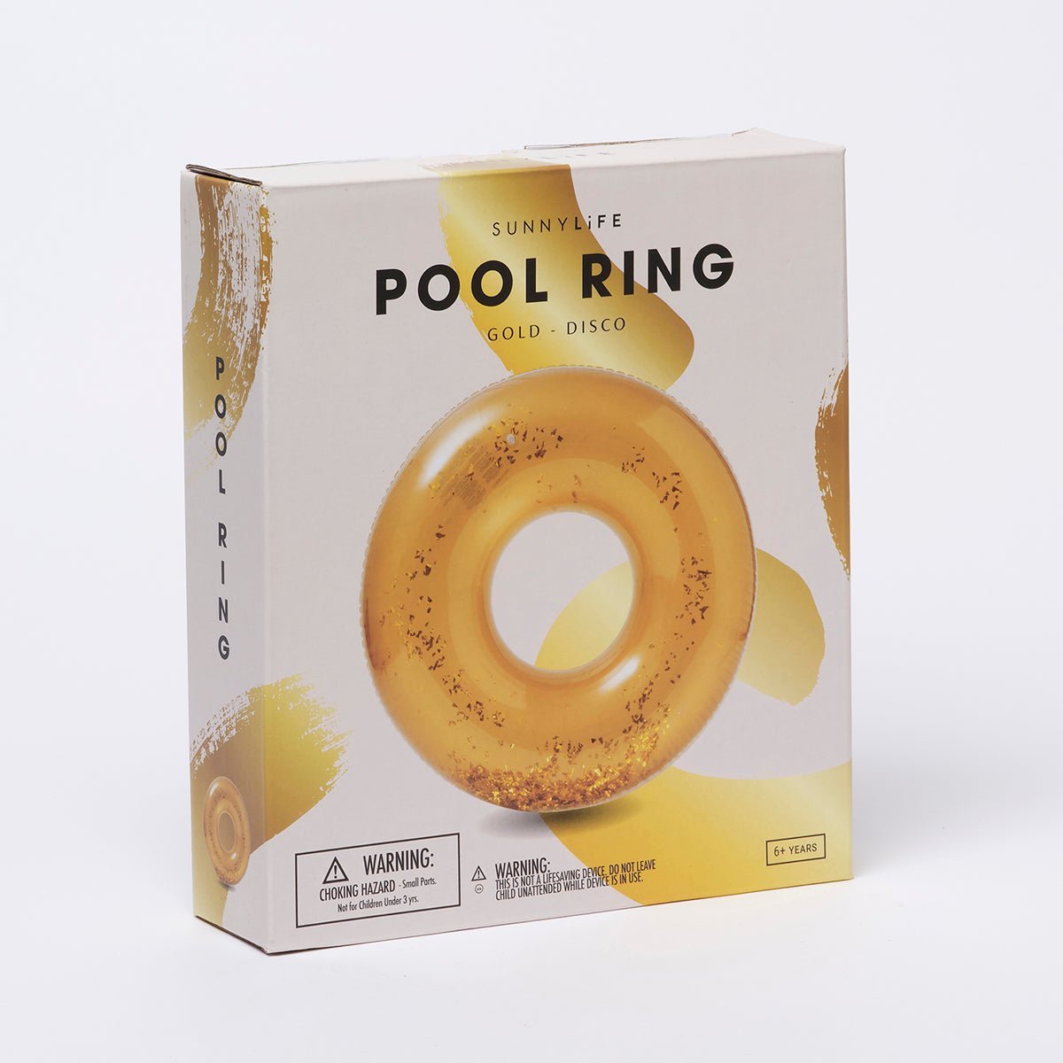 SUNNYLiFE Gold Color Inflatable Pool Ring Disco Gold - S3LPOLGO
