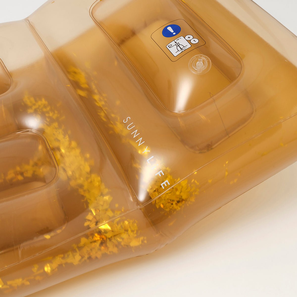 SUNNYLiFE Gold Color Inflatable Retro Lie-On Disco - S3LRLIGO