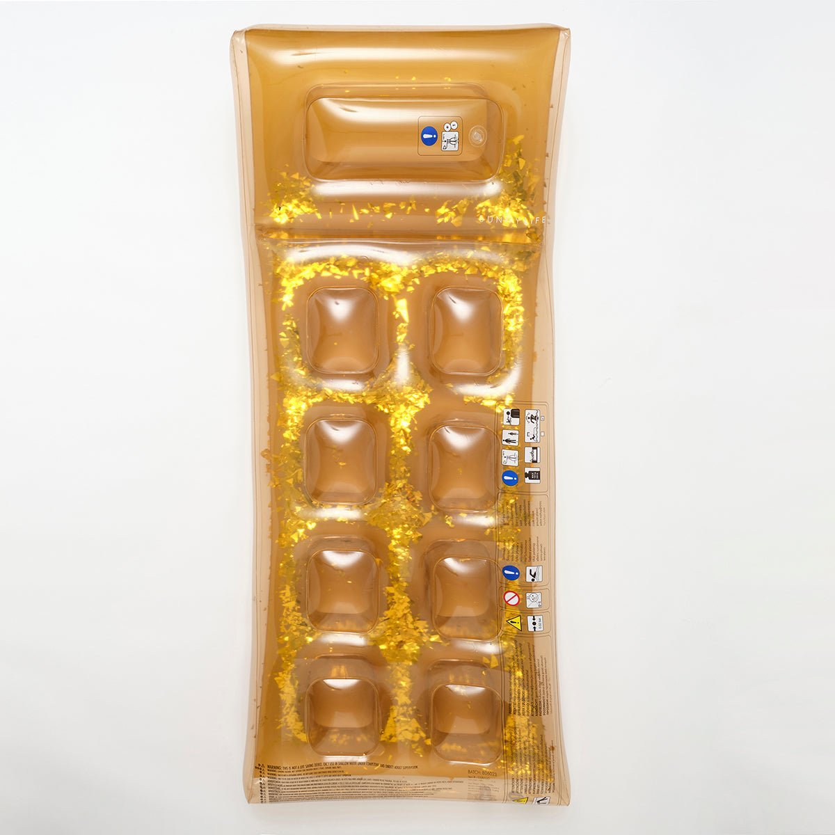 SUNNYLiFE Gold Color Inflatable Retro Lie-On Disco - S3LRLIGO