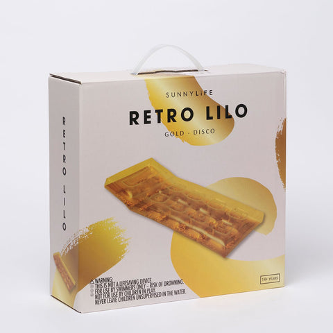 SUNNYLiFE Gold Color Inflatable Retro Lie-On Disco - S3LRLIGO