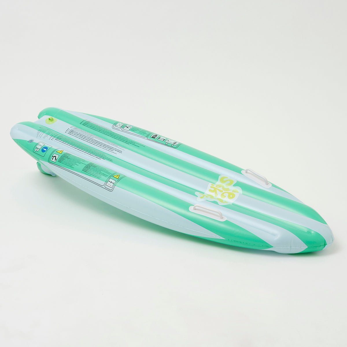 SUNNYLiFE Green And White Color Inflatable Ride With Me Surfboard Float Sea Seeker Ocean - S3LSRFSS