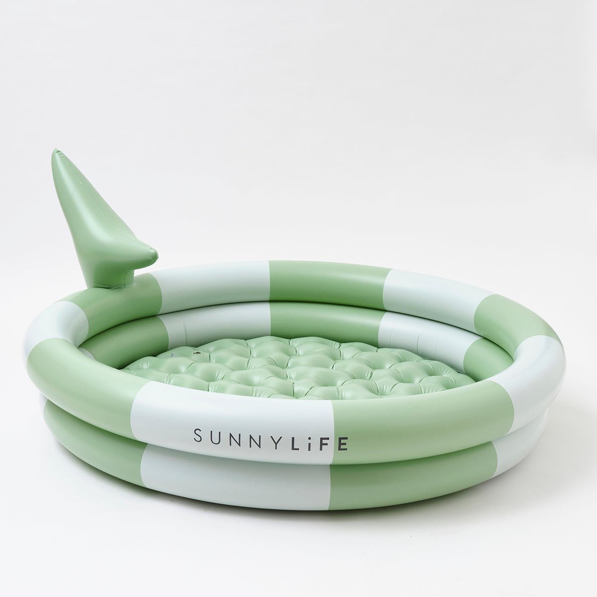 SUNNYLiFE Green Color Inflatable Backyard Pool Shark Tribe Khaki - S3PBYDST