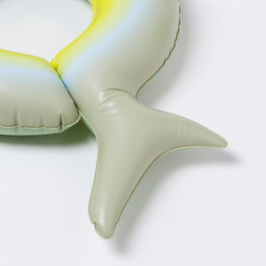 SUNNYLiFE Green Color Inflatable Kiddy Pool Ring Shark Tribe Khaki - S3LKPOST