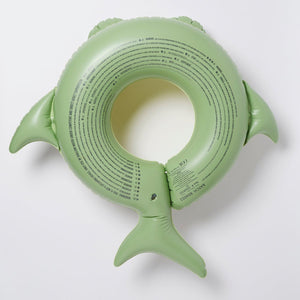 SUNNYLiFE Green Color Inflatable Kiddy Pool Ring Shark Tribe Khaki - S3LKPOST