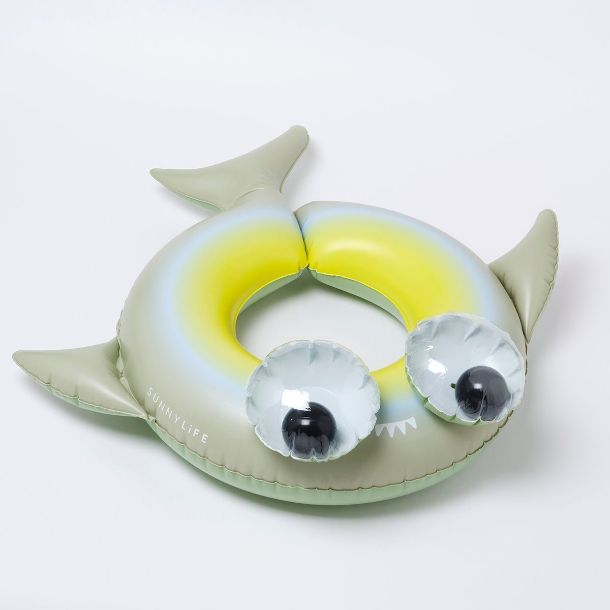 SUNNYLiFE Green Color Inflatable Kiddy Pool Ring Shark Tribe Khaki - S3LKPOST