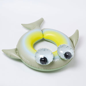 SUNNYLiFE Green Color Inflatable Kiddy Pool Ring Shark Tribe Khaki - S3LKPOST