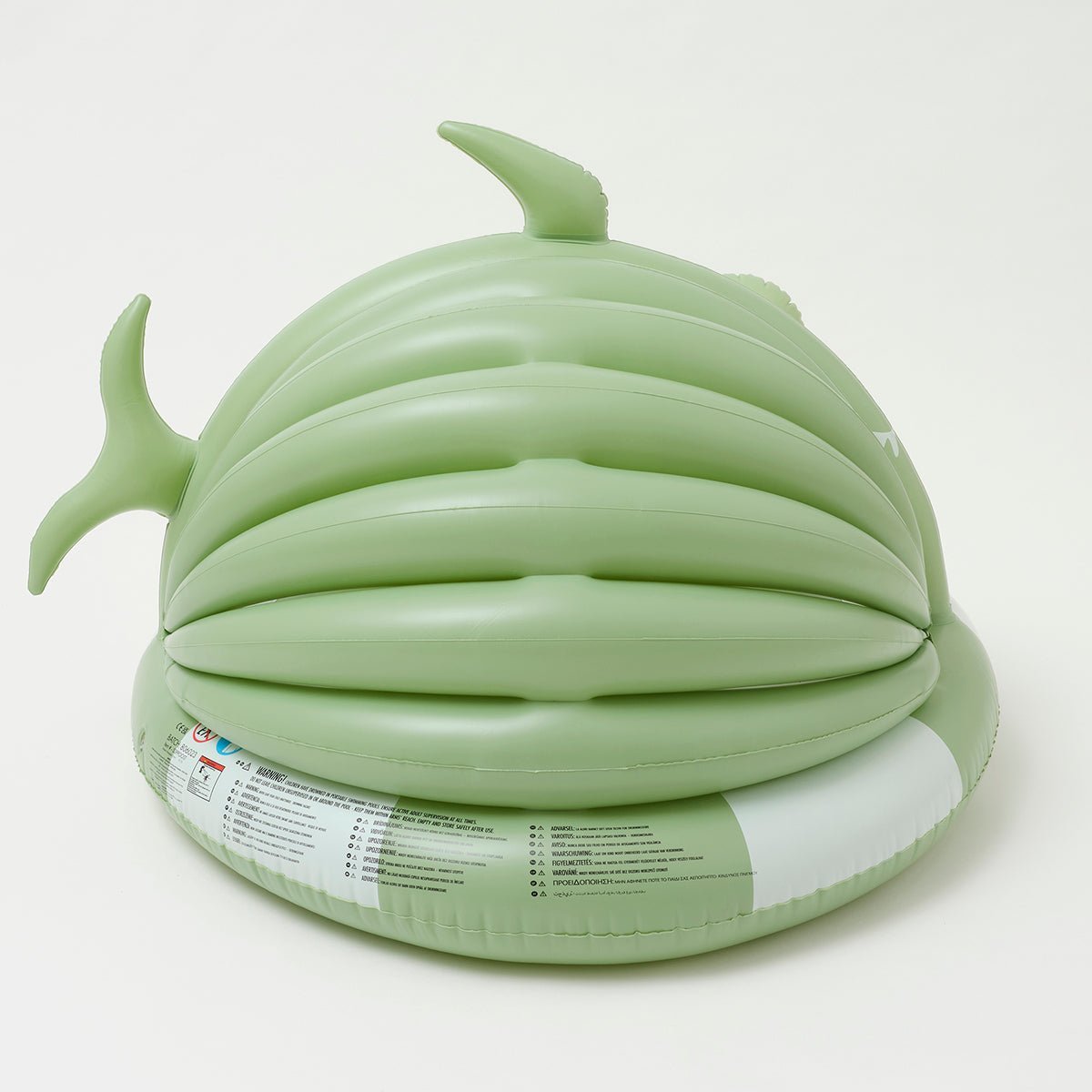 SUNNYLiFE Green Color Inflatable Kiddy Pool Shark Tribe Khaki - S3PPOOST