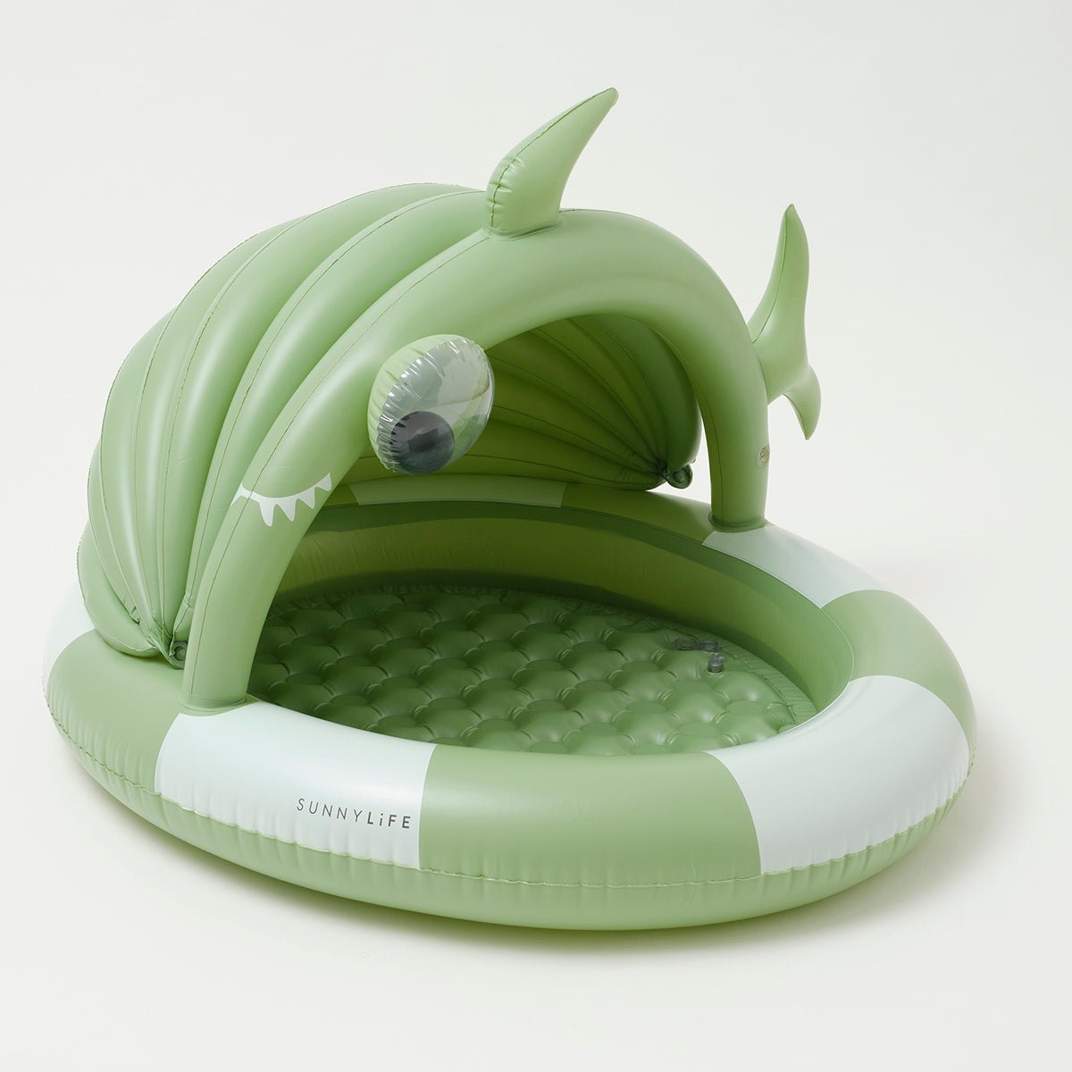 SUNNYLiFE Green Color Inflatable Kiddy Pool Shark Tribe Khaki - S3PPOOST
