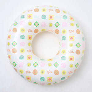 SUNNYLiFE Multicolor Inflatable Pool Ring And Ball Set SMILEY World Sol Sea - S3LPOBSM