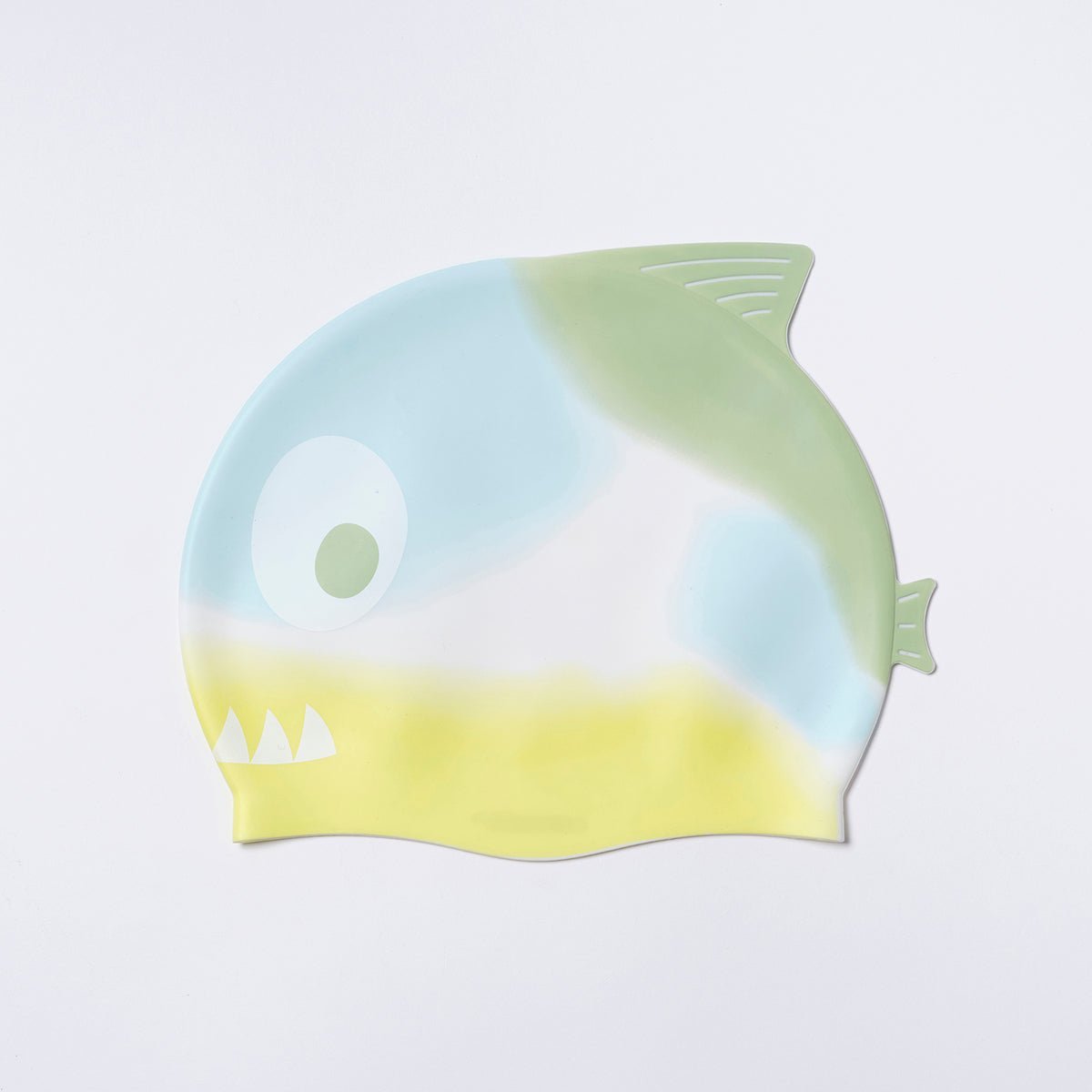 SUNNYLiFE Multicolor Shaped Swimming Cap Shark Tribe Khaki - S3VCAPST
