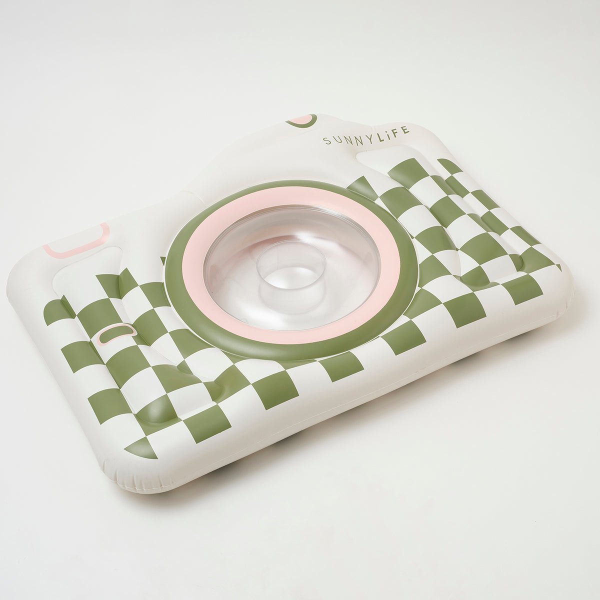 SUNNYLiFE Olive Color Inflatable Luxe Lie-On Float Camera - S3LLIECA