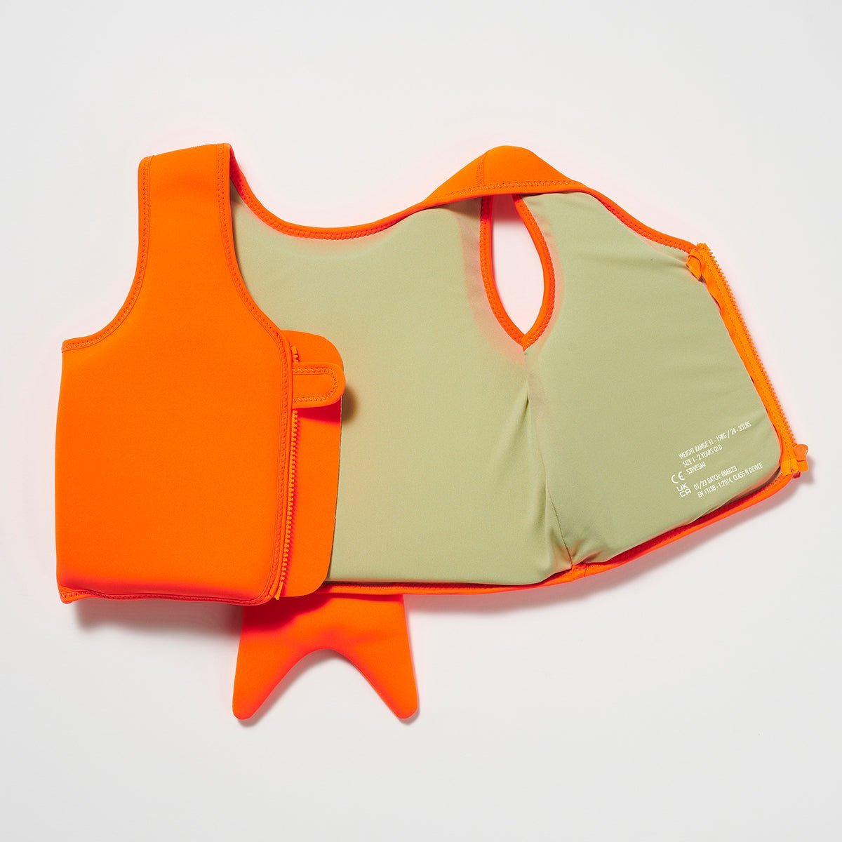 SUNNYLiFE Orange Color Swim Vest 3-6 Sonny the Sea Creature - S3VVELSO