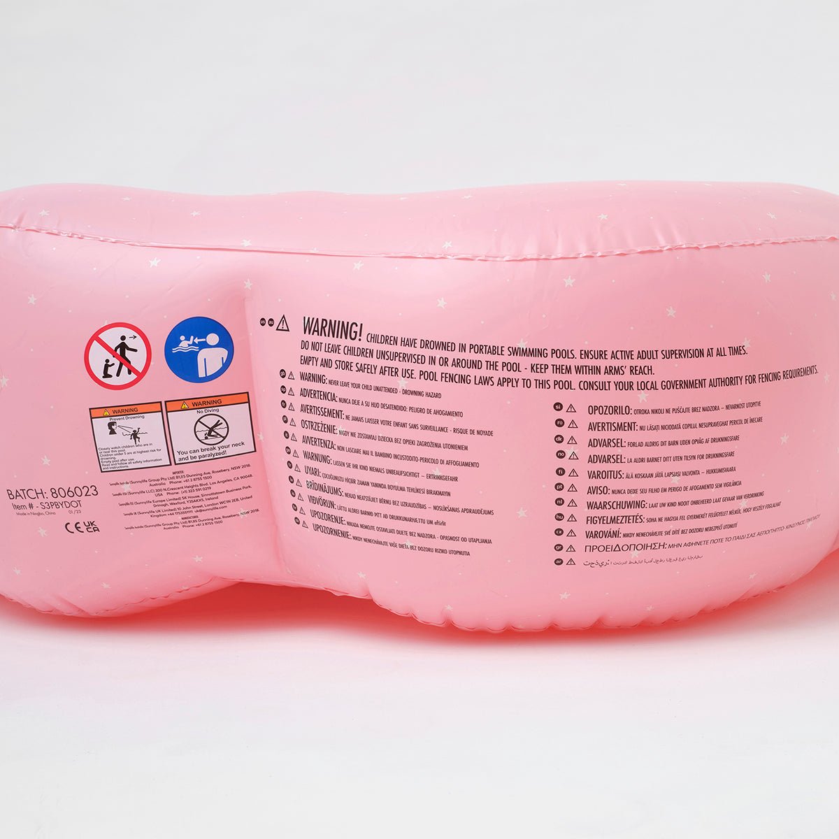 SUNNYLiFE Pink Color Inflatable Backyard Pool Ocean Treasure Rose - S3PBYDOT