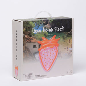 SUNNYLiFE Pink Color Inflatable Luxe Lie-On Float Strawberry Pink Berry - S3LLIESB