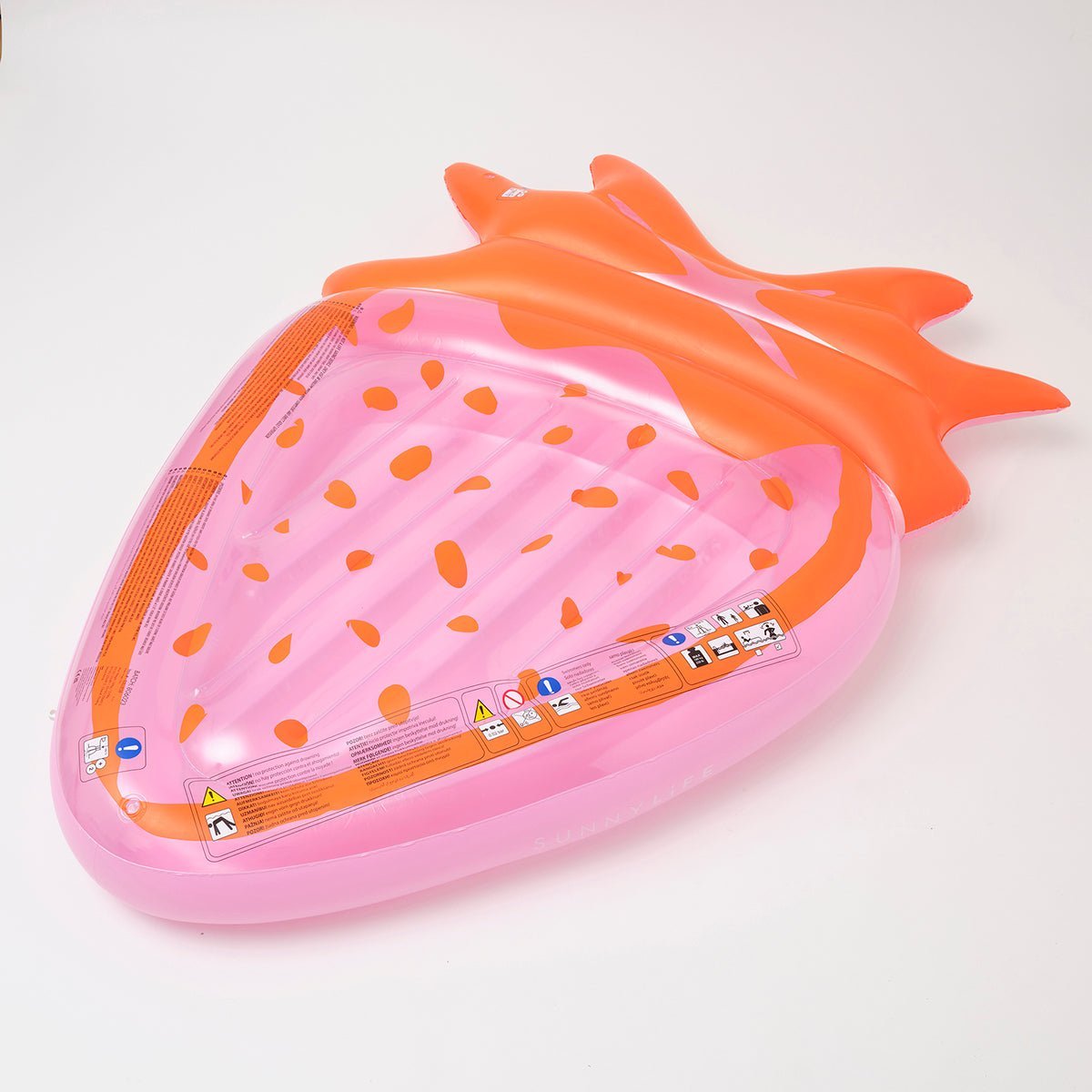 SUNNYLiFE Pink Color Inflatable Luxe Lie-On Float Strawberry Pink Berry - S3LLIESB
