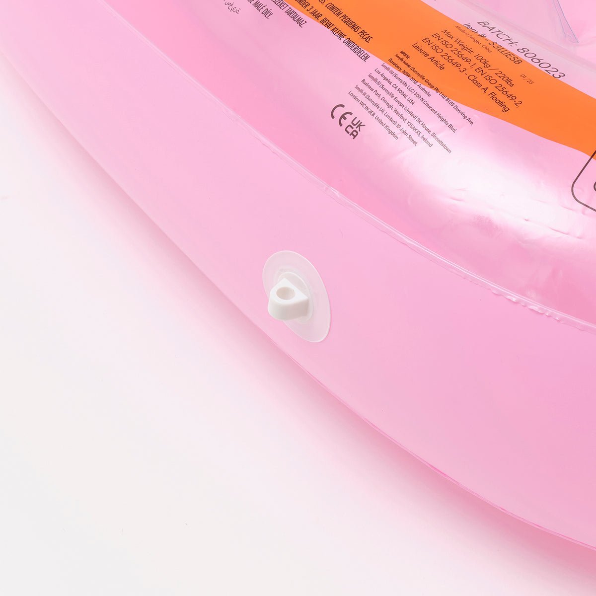 SUNNYLiFE Pink Color Inflatable Luxe Lie-On Float Strawberry Pink Berry - S3LLIESB