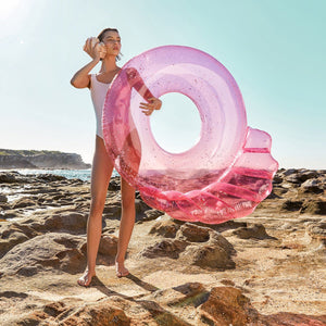 SUNNYLiFE Pink Color Inflatable Luxe Pool Ring Shell Bubblegum - S3LPOLGS
