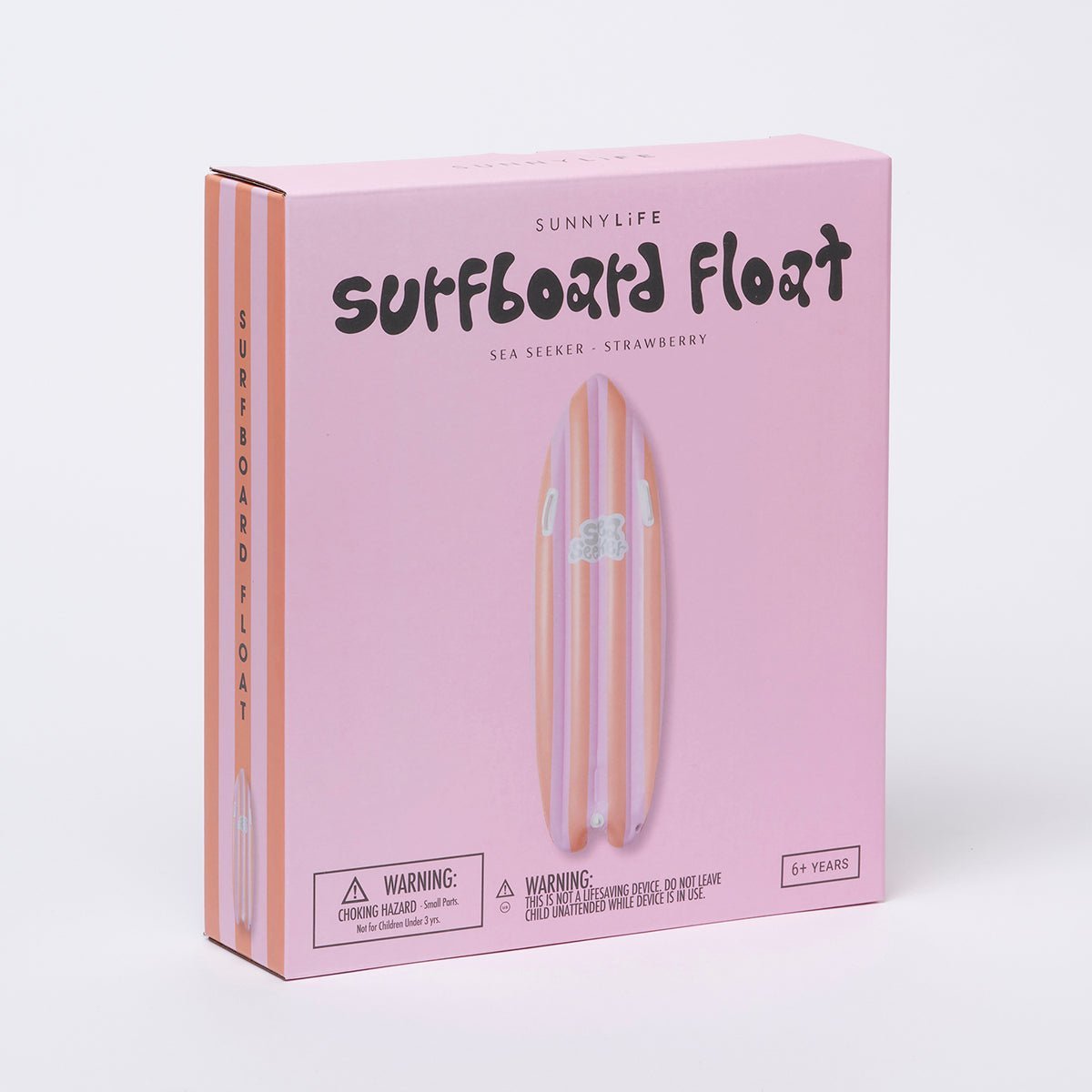 SUNNYLiFE Pink Color Inflatable Ride With Me Surfboard Float Sea Seeker Strawberry - S3LSRFSB