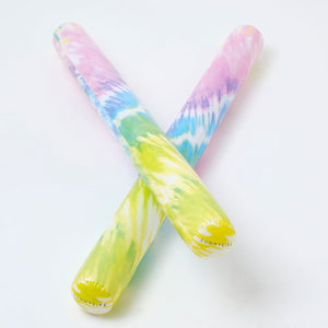 SUNNYLiFE Tie Dye Color Inflatable Pool Noodle Tie Dye Sorbet Set of 2 - S3LPNOTD