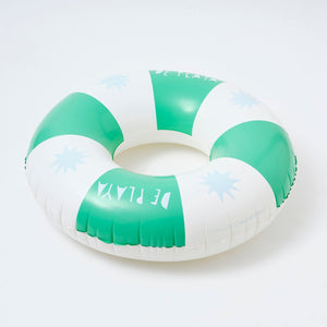 SUNNYLiFE White And Green Color Inflatable Pool Ring De Playa Esmeralda - S3LBPRDA