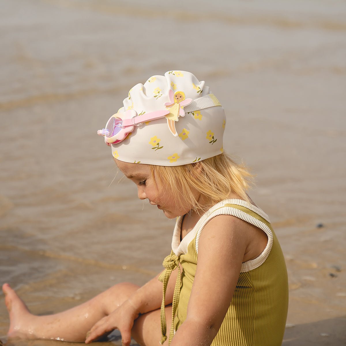 SUNNYLiFE Yellow Color Shaped Swimming Cap Mima The Fairy Lemon - S3VCAPMI