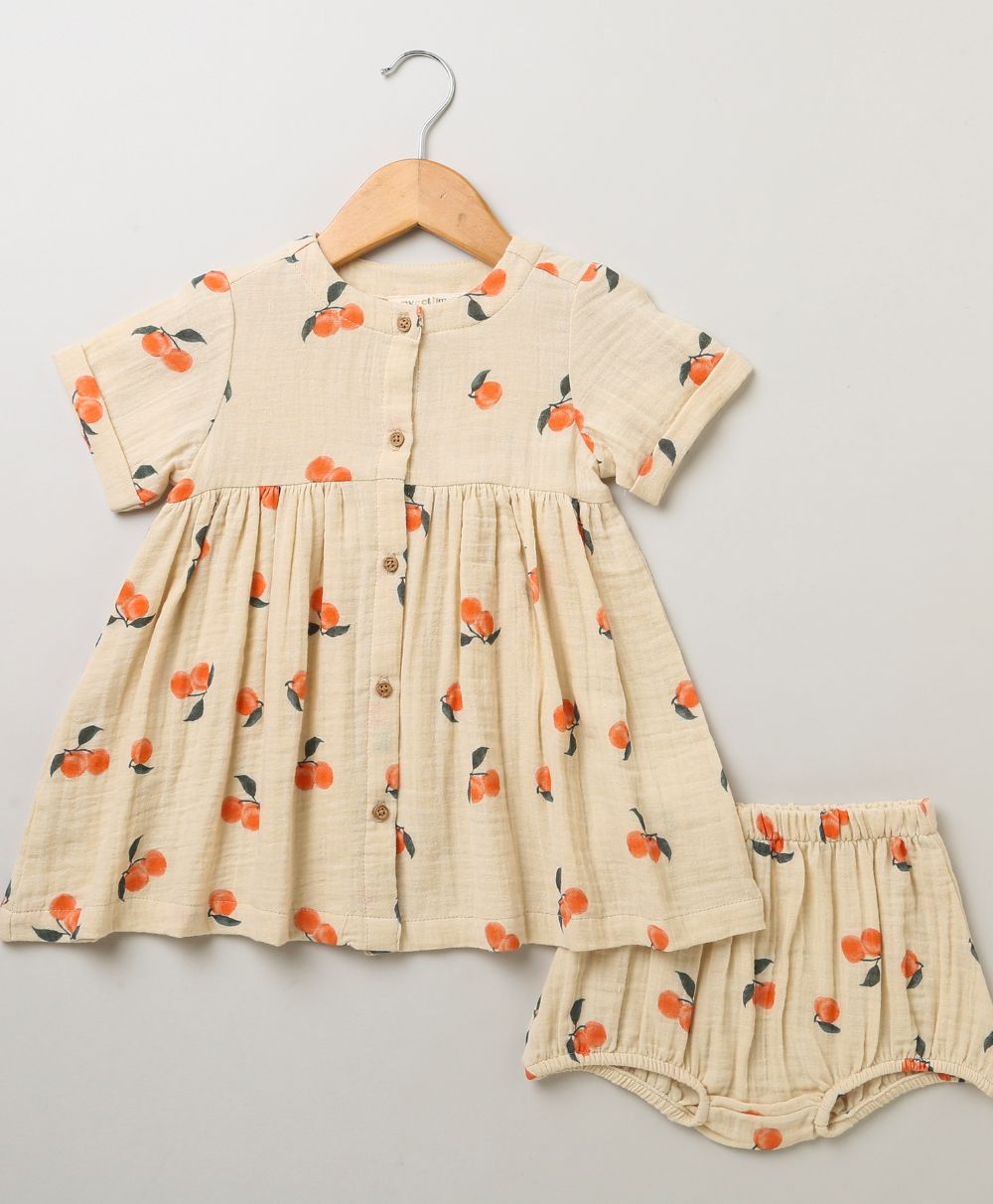 Sweetlime By AS All-over Peach Printed Co-ord Set. - SLG-Co-ord-00974_1-3M