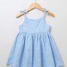 Sweetlime By As Blue organic cotton oxford all over embroidery singlet dress- Blue - SLG-Dress-00984_12-18M