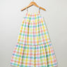Sweetlime By AS Cotton Singlet Sleeves frock with ajustable strap Shoulder Checkered - Multi - SLG-DRESS-00955_2-3 Y