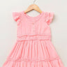Sweetlime by AS Flutter Sleeves A Line Dress - Neon Pink - SLG-DRESS-304-1-2Years