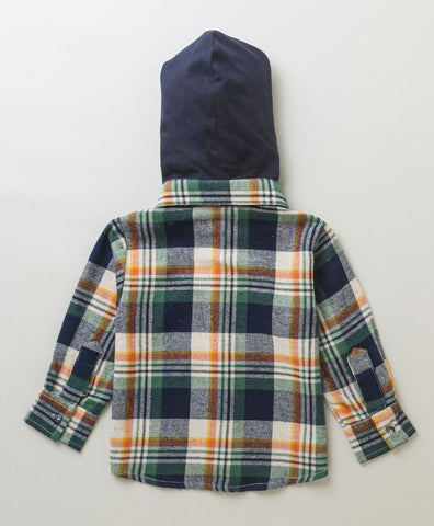 Sweetlime By As Multi Checks Checks Cotton Flannel Hoodie Long Sleeve Shirt - SLB-Shirt-01012_9-12M