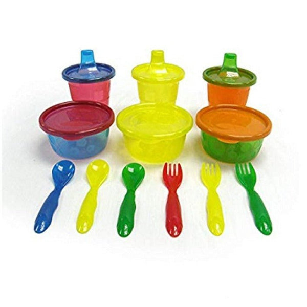 Pack Of 6 Take And Toss Toddler Bowls With Lids, 8oz - Multicolour
