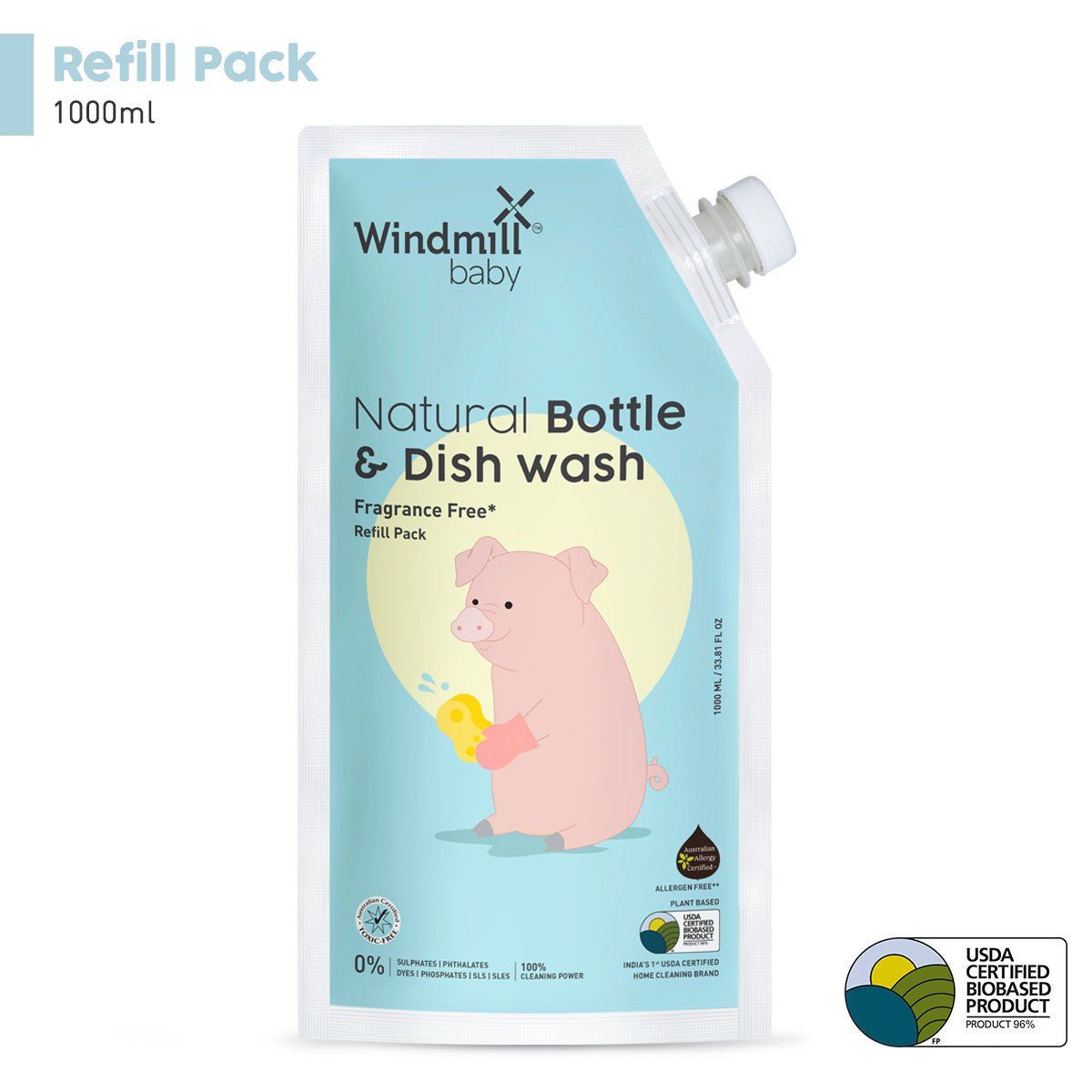 Windmill baby Natural Bottle Cleaning Liquid, Fragrance Free - 006