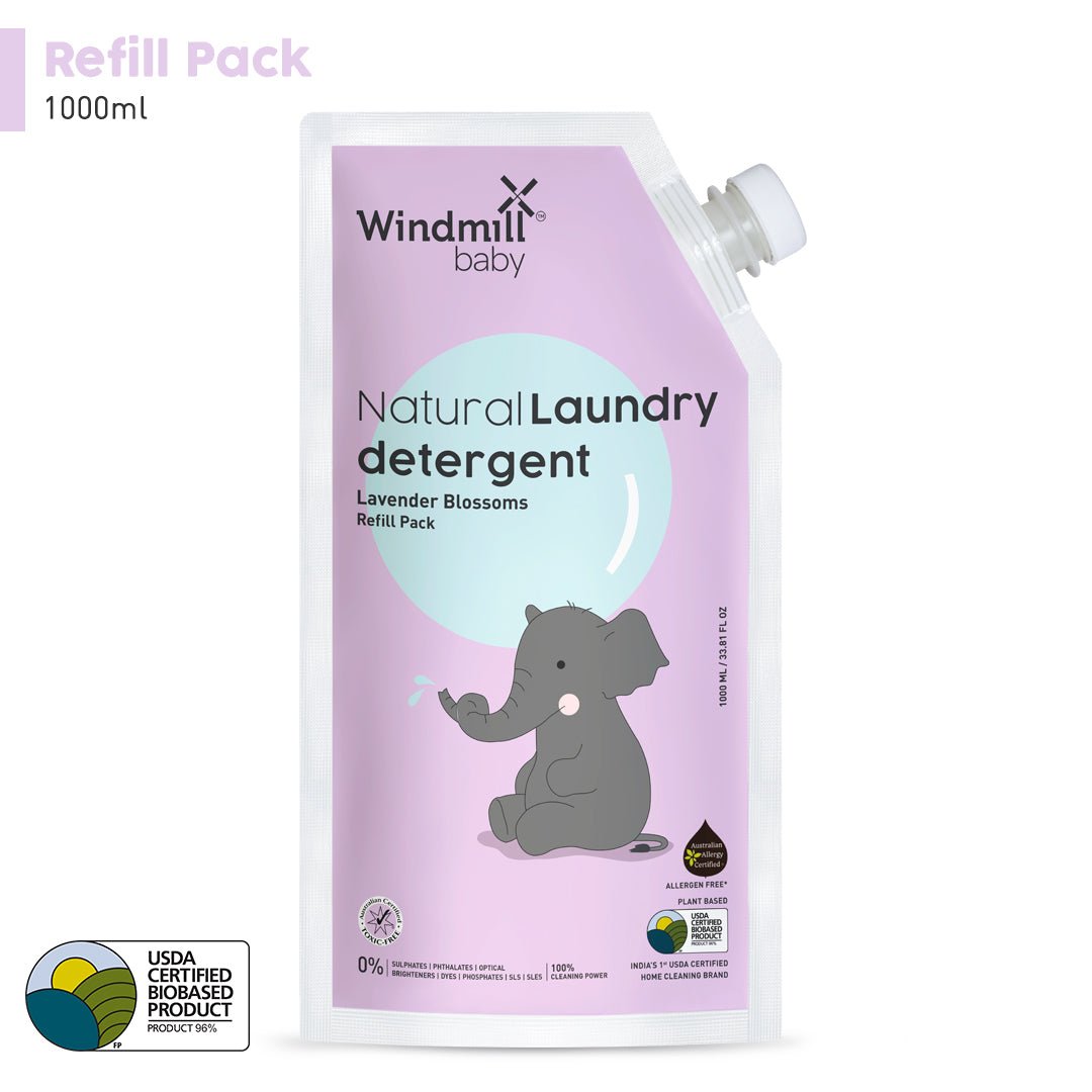 Windmill Natural Laundry Detergent Lavender Blossoms Refill Pack- 1000 ml - WMB014