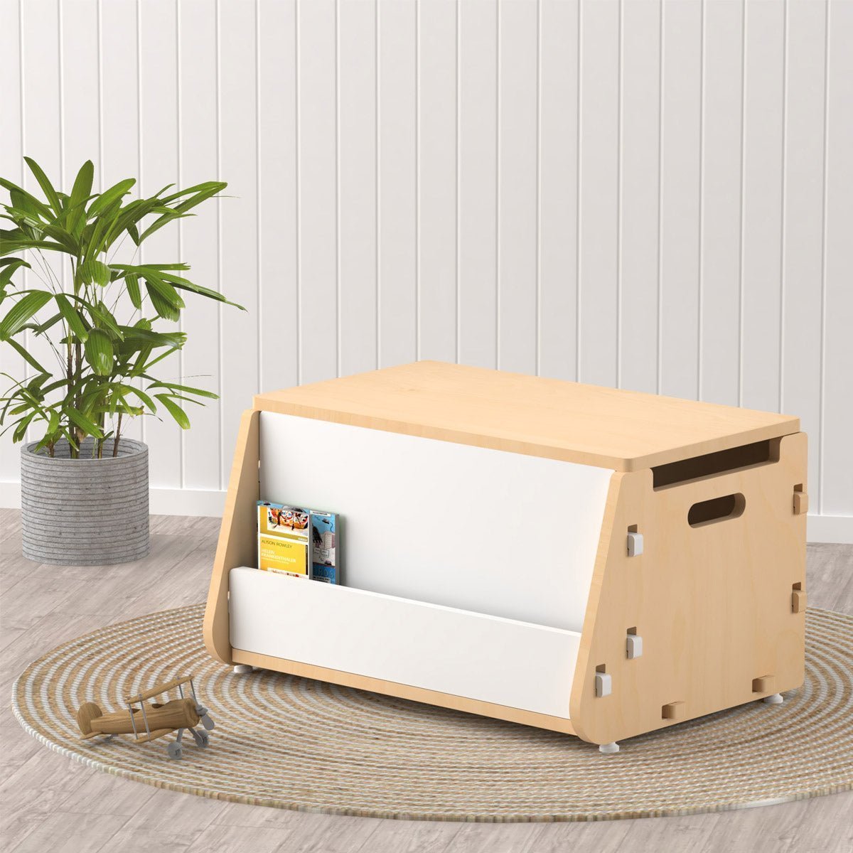 X&Y Aqua Plum Toy Chest - White - FG190918W
