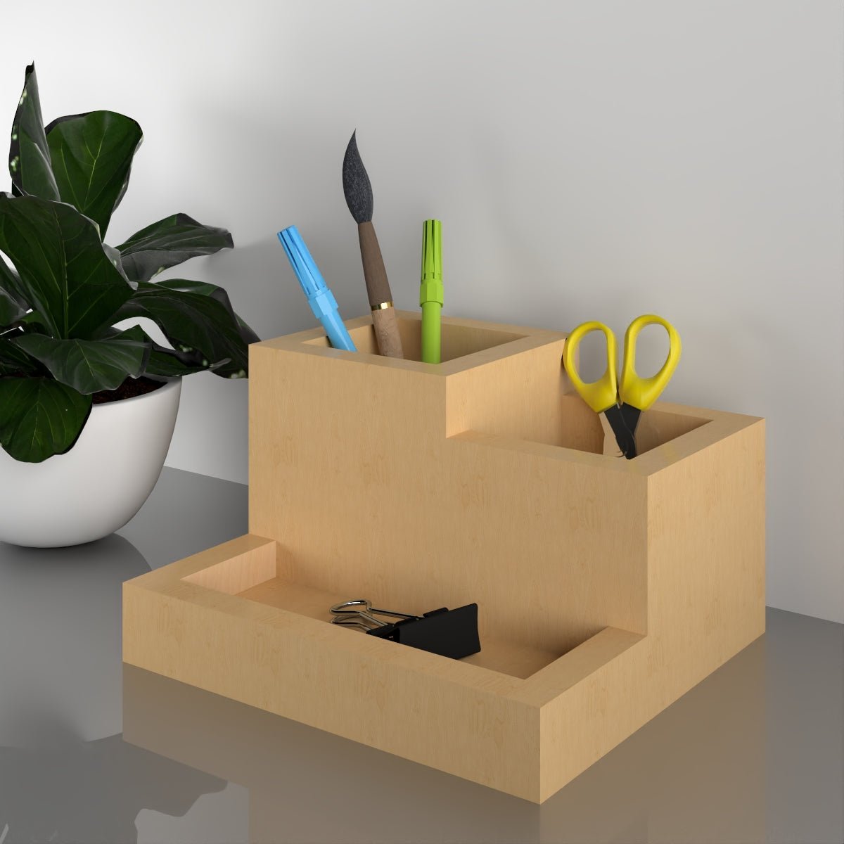 X&Y Beige Mulberry Pen Holder - FG390918