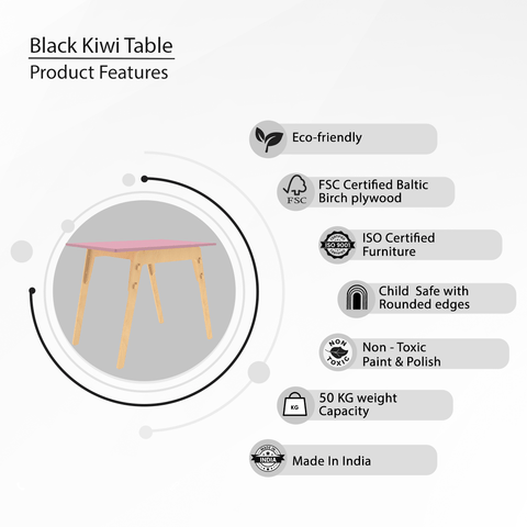 X&Y Black Kiwi Table - Pink - FG170918P